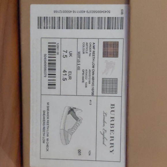 BURBERRY REETH LOW TOPS - Picture 8 of 8